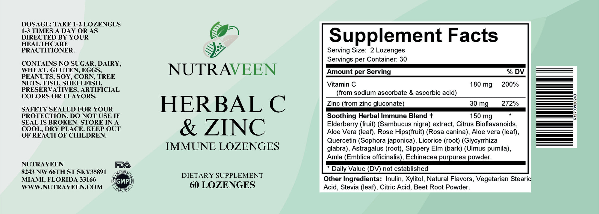 Herbal C &amp; Zinc immune Lozenges