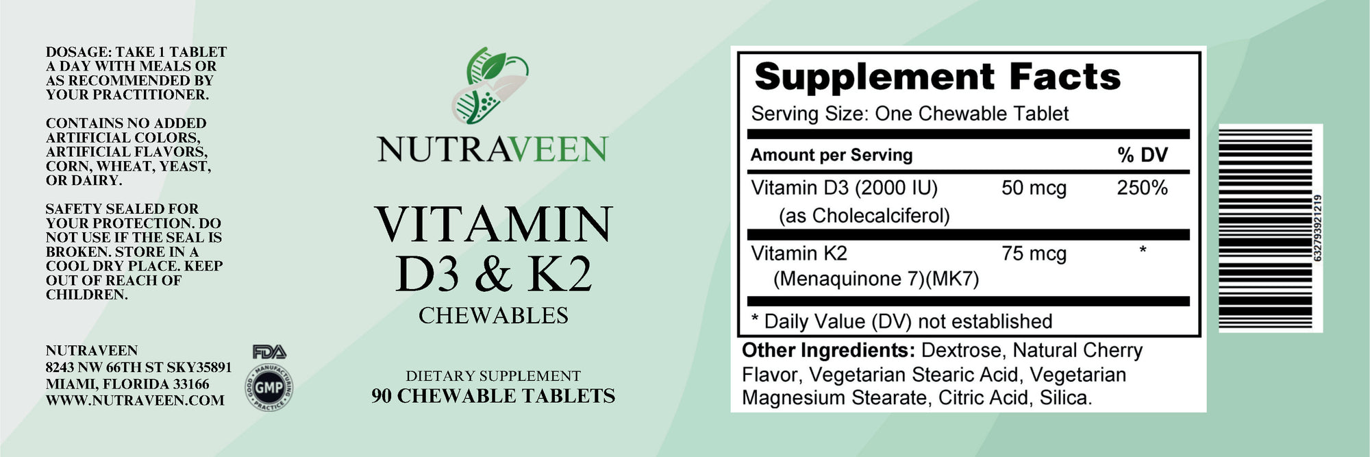 Vitamin D3 &amp; K2 Chewables