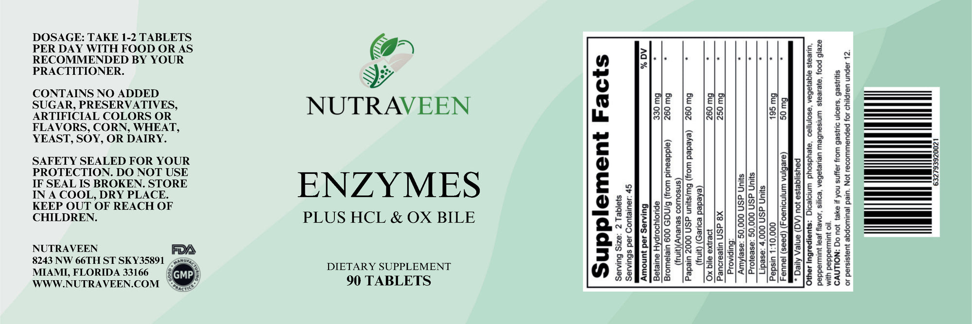 Enzymes Plus HCL &amp; Ox Bile