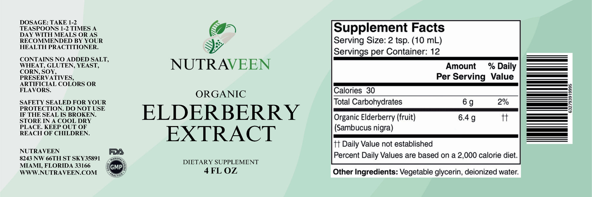Elderberry Extract (Organic) 4oz